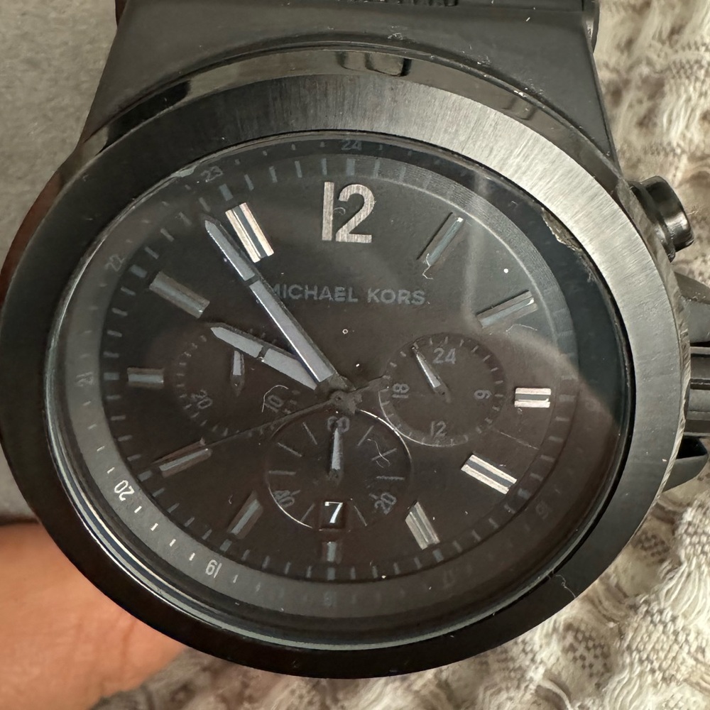 Men’s Michael Kors Black Stainless Steel & Rubber Watch